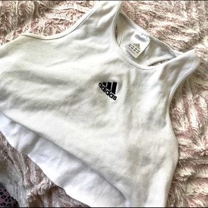 White adidas workout top